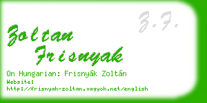 zoltan frisnyak business card