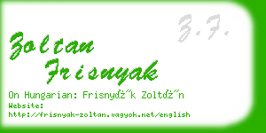 zoltan frisnyak business card